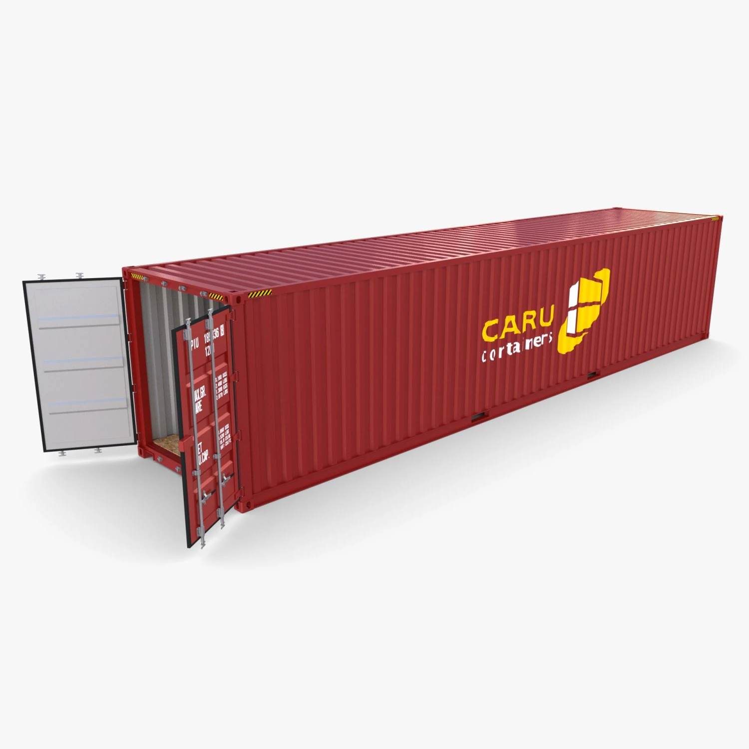 40ft shipping container caru v2 3D Model .c4d .max .obj .3ds .fbx .stl .blend