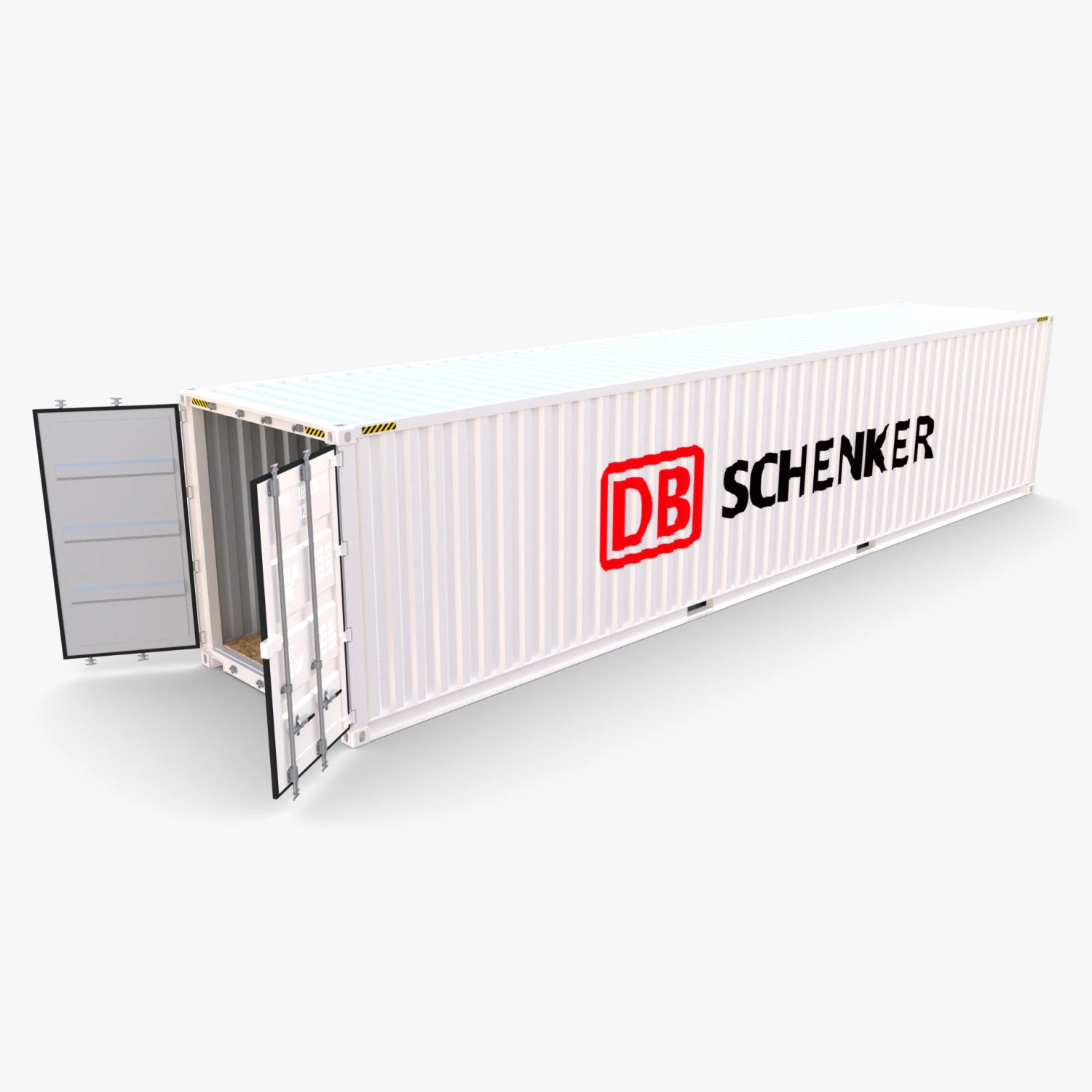 40ft shipping container db schenker 3D Model .c4d .max .obj .3ds .fbx .stl .blend