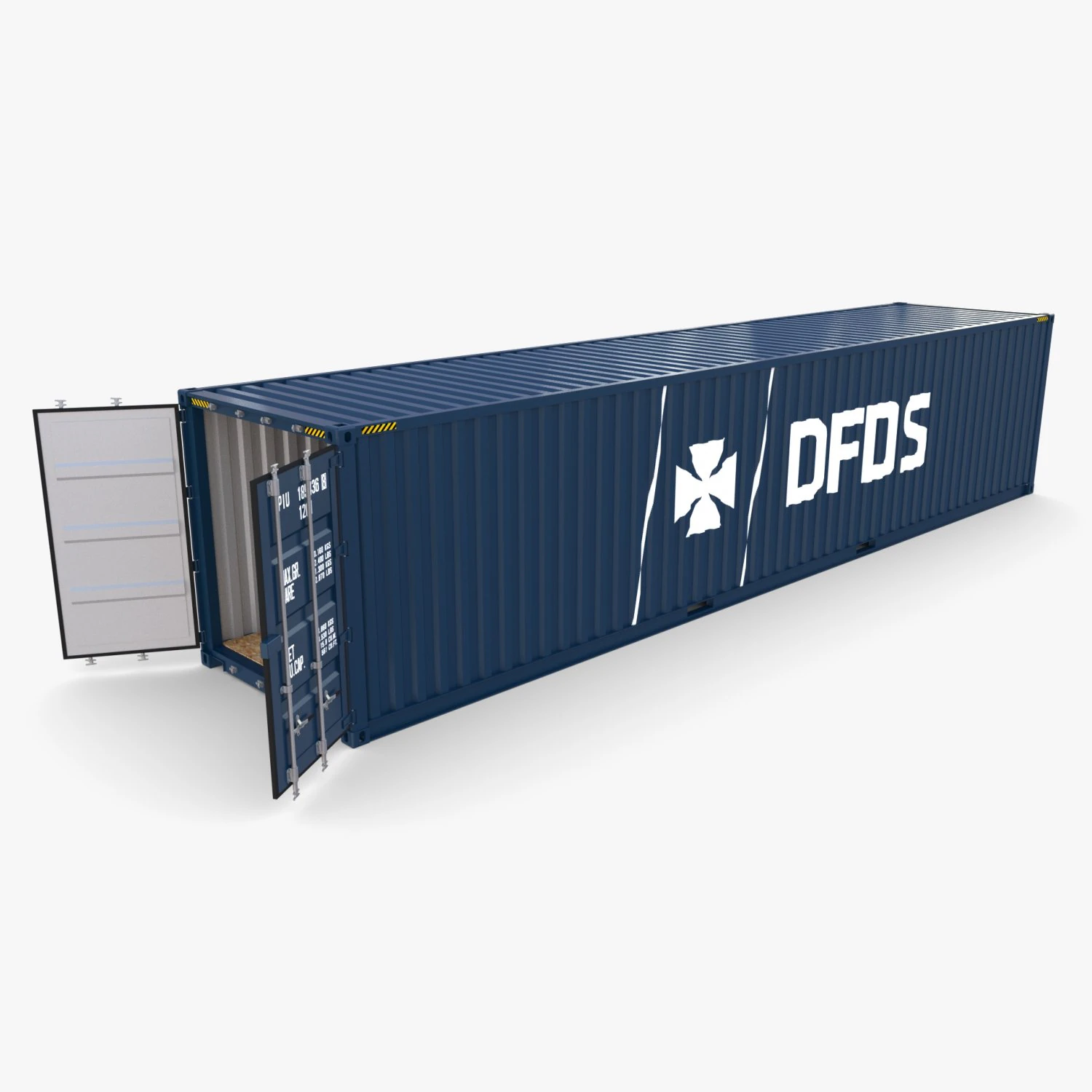 40ft shipping container dfds 3D Model .c4d .max .obj .3ds .fbx .stl .blend