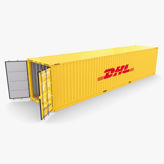 40ft shipping container dhl 3Dモデル .c4d .max .obj .3ds .fbx .stl .blend 