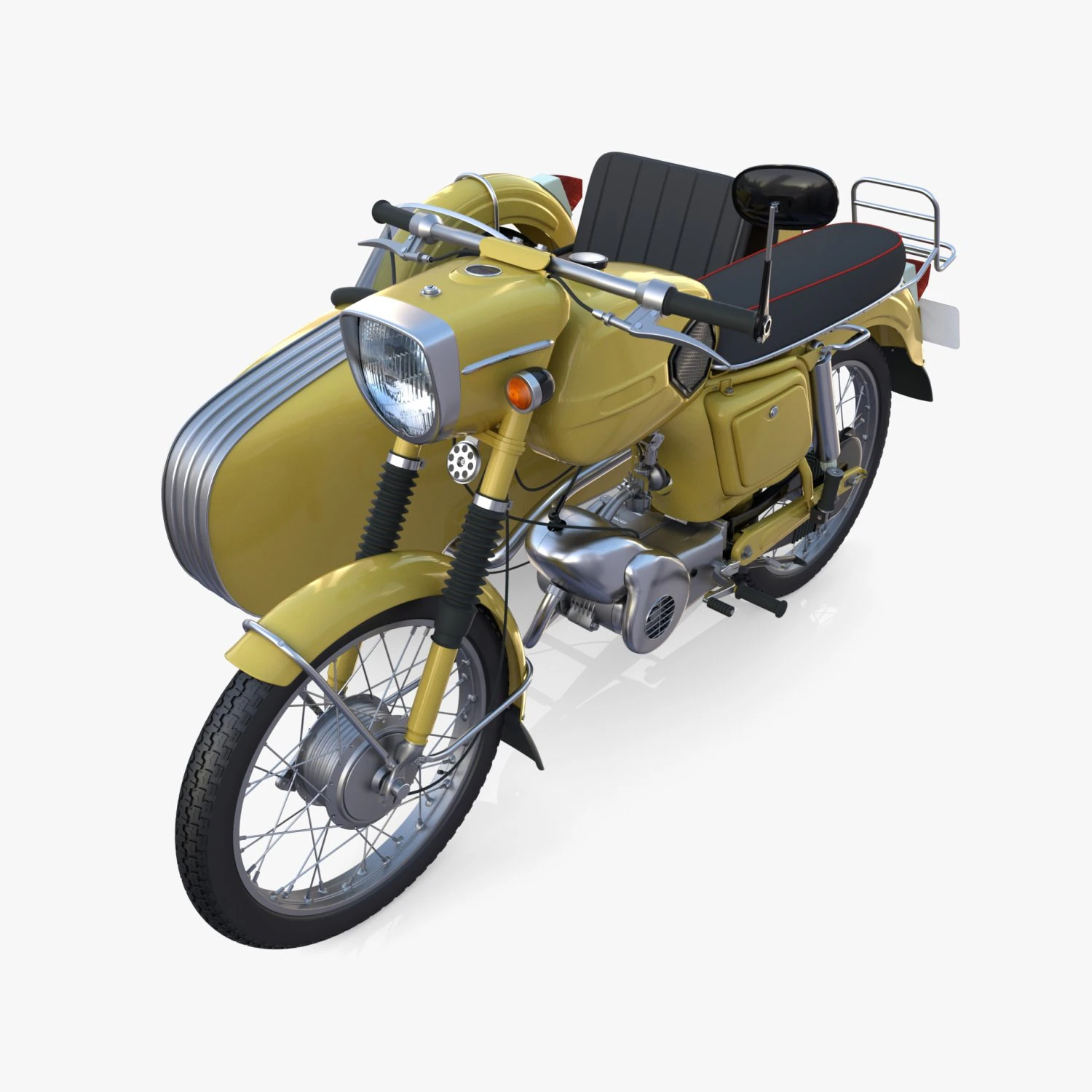 generic motorcycle w sidecar 3D Model .c4d .max .obj .3ds .fbx .stl .blend 