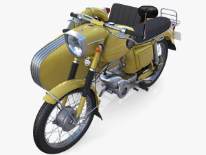 motocicleta genérica com sidecar Modelo 3D