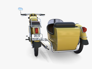 generic motorcycle w sidecar 3D 모델