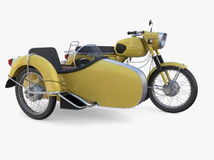 generic motorcycle w sidecar 3D Model