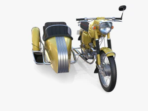 generic motorcycle w sidecar 3D Model