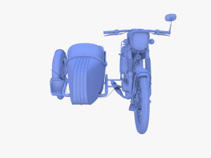 generic motorcycle w sidecar 3D Model