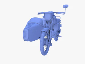 generic motorcycle w sidecar 3D Model