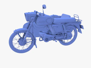 generic motorcycle w sidecar 3D Model
