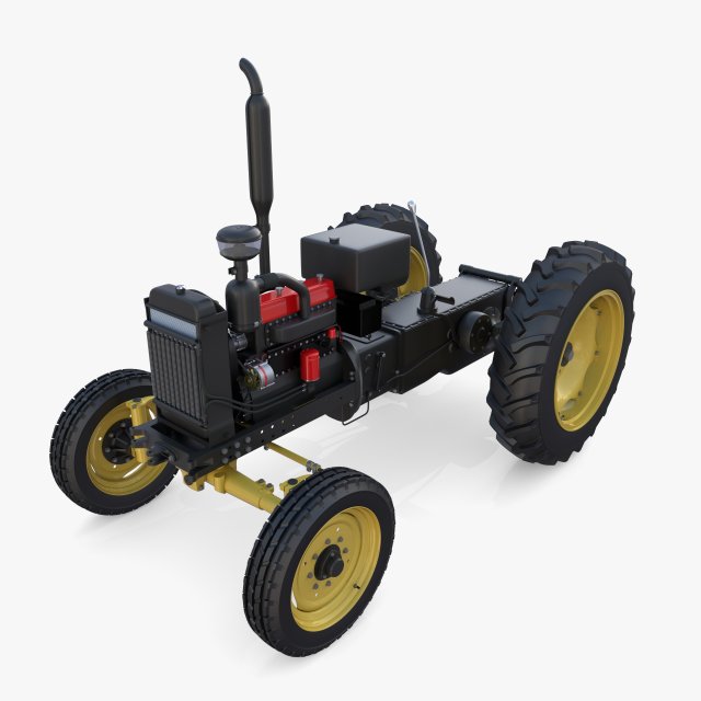 Tractor Chassis 3D Model .c4d .max .obj .3ds .fbx .stl .blend 
