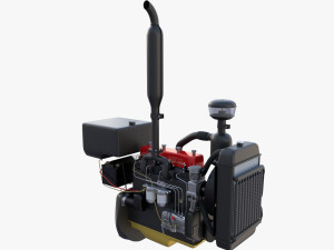 Tractor Engine Full 3D 모델