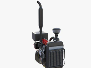 Tractor Engine Full 3D Model