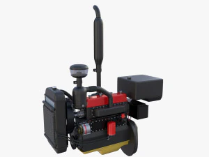 Tractor Engine Full 3D Model