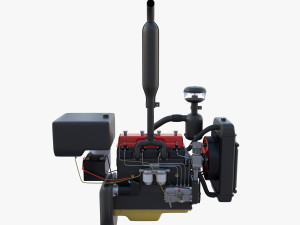 Tractor Engine Full Model 3D