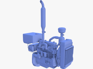 Tractor Engine Full Model 3D