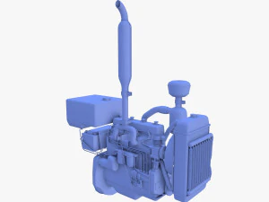 Tractor Engine Full 3D Model