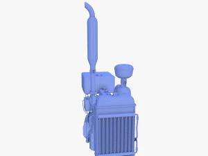 Tractor Engine Full 3D Model