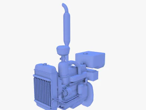 Tractor Engine Full 3D Model