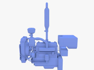 Tractor Engine Full 3D Model