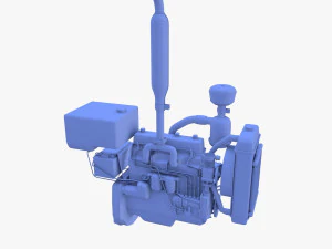 Tractor Engine Full 3D Model