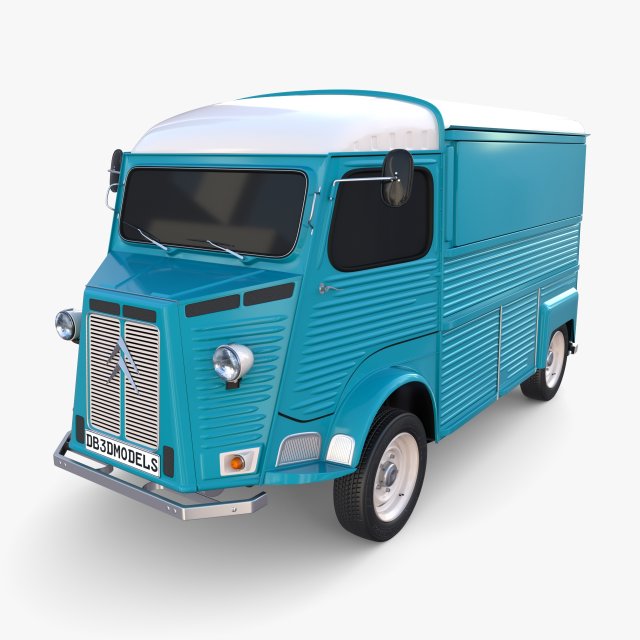 Citroen HY Blue 3D Model .c4d .max .obj .3ds .fbx .stl .blend 