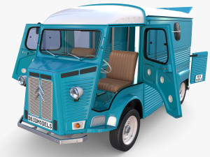 Citroen HY Blue with interior 3D Model