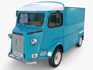 Citroen HY Blue with interior 3D Model