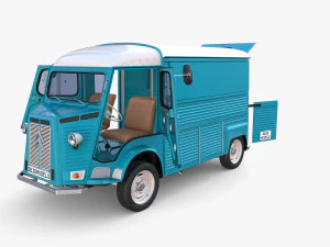 Citroen HY Blue with interior 3D Model
