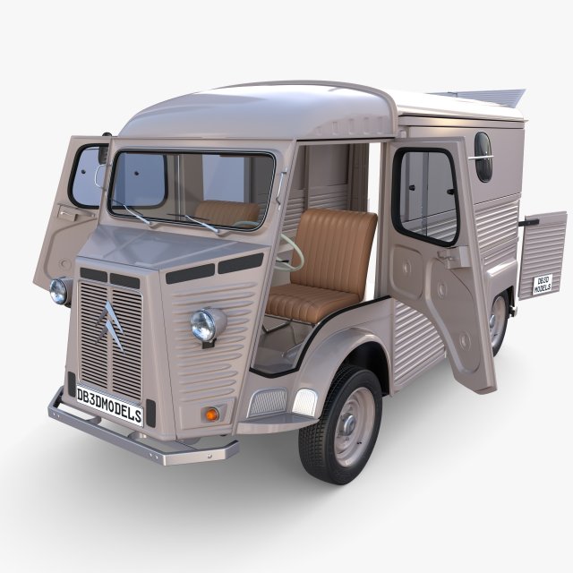 Citroen HY Gray with interior 3Dモデル .c4d .max .obj .3ds .fbx .stl .blend 