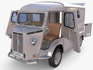 Citroen HY Gray with interior 3D Model