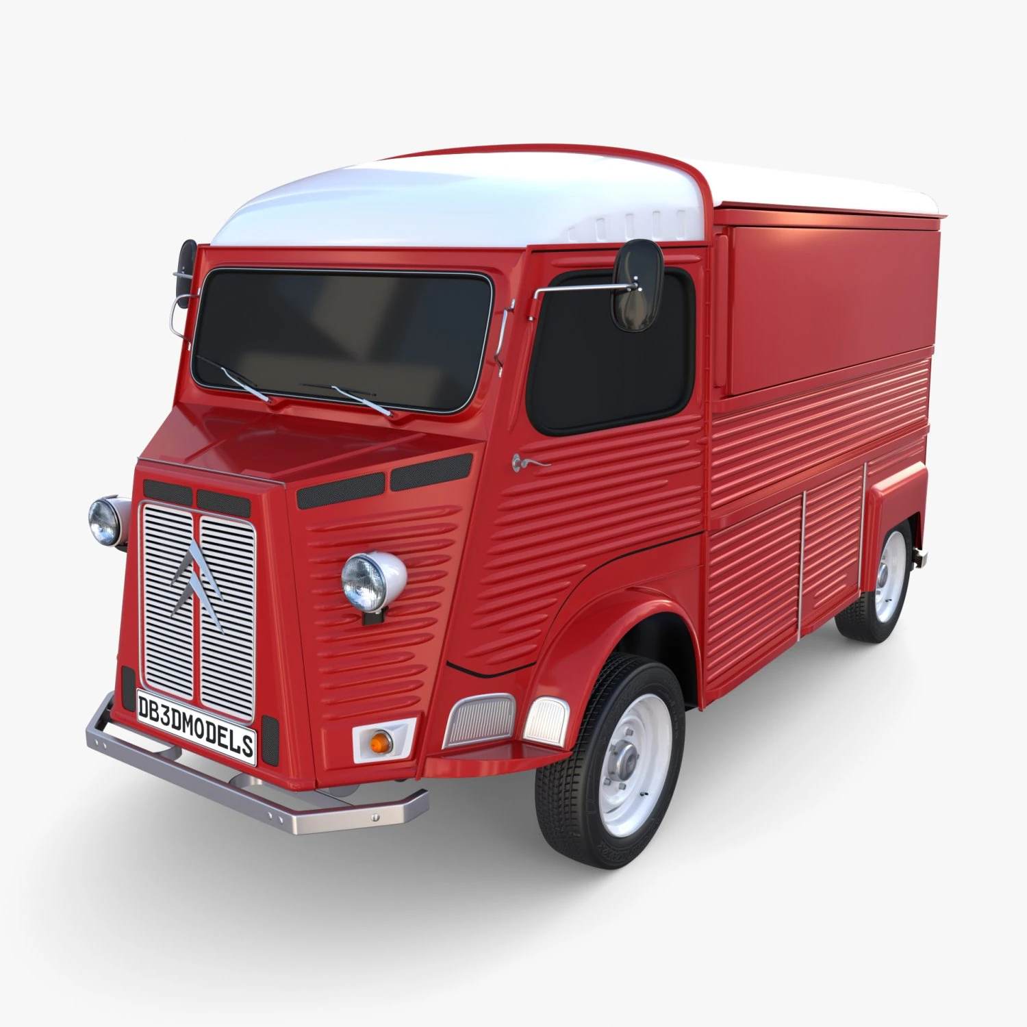 Citroen HY Red 3D Model .c4d .max .obj .3ds .fbx .stl .blend 