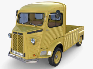 Generic 40s Van Pick Up with interior v3 3D Model