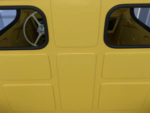 Generic 40s Van Pick Up with interior v3 3D Model