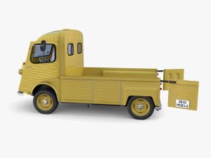 Generic 40s Van Pick Up with interior v3 3D Model