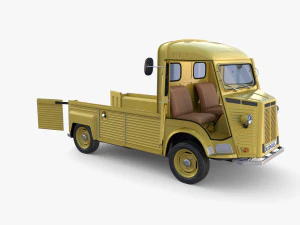 Generic 40s Van Pick Up with interior v3 3D Model