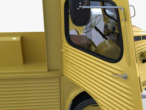 Generic 40s Van Pick Up with interior v3 3D Model