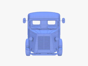 Generic 40s Van Pick Up with interior v3 3D Model