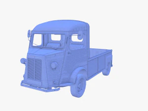 Generic 40s Van Pick Up with interior v3 3D Model
