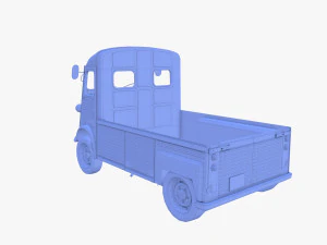 Generic 40s Van Pick Up with interior v3 3D Model