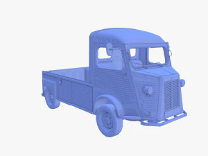Generic 40s Van Pick Up with interior v3 3D Model