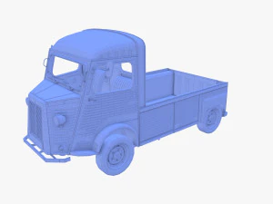 Generic 40s Van Pick Up with interior v3 3D Model