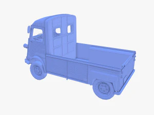 Generic 40s Van Pick Up with interior v3 3D Model