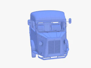 Generic 40s Van Pick Up with interior v3 3D Model
