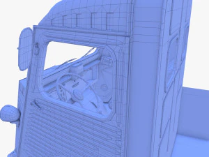 Generic 40s Van Pick Up with interior v3 3D Model