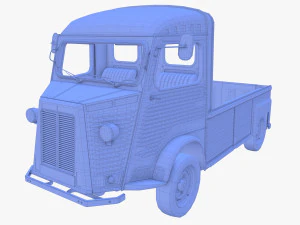 Generic 40s Van Pick Up with interior v3 3D Model