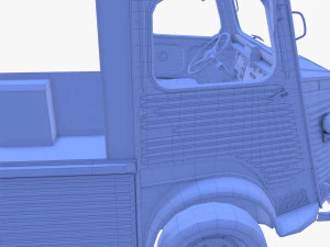 Generic 40s Van Pick Up with interior v3 3D Model