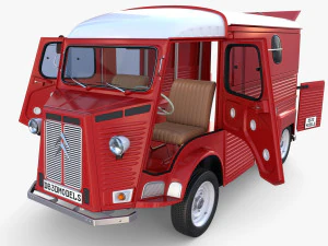 Citroen HY Rossa con interni Modello 3D