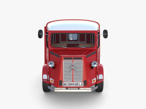 Citroen HY Red with interior 3D Model