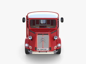Citroen HY Red with interior 3D Model