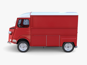 Citroen HY Red with interior 3D Model