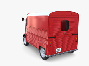 Citroen HY Red with interior 3D Model